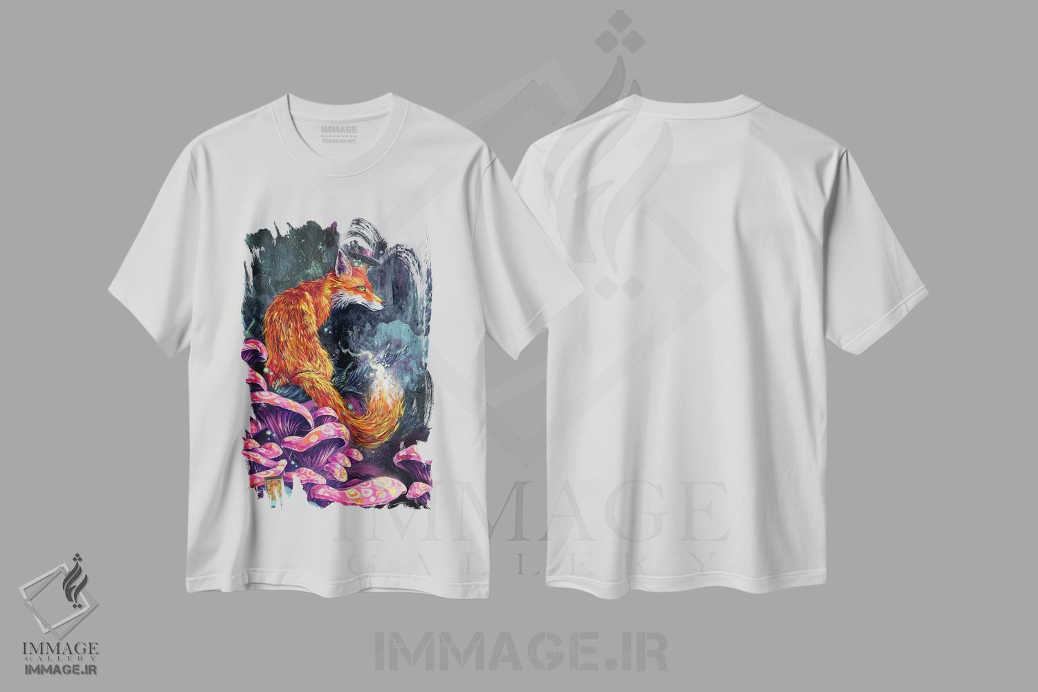 تیشرت طرح دار روباه خوش برخورد، هنر فاخر اثر آرت برادران اسوارتز | فروشگاه ایماژ