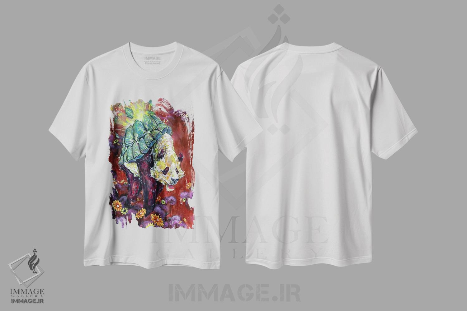 تیشرت طرح دار هیاهوی پانداها، هنر فاخر اثر آرت برادران اسوارتز | immage.ir