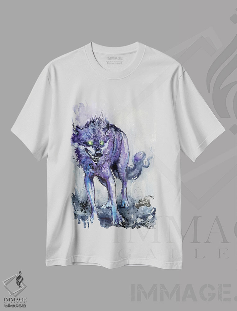 تیشرت طرح دار گرگ تب دار، مدیوم اثر آرت برادران اسوارتز | فروشگاه ایماژ