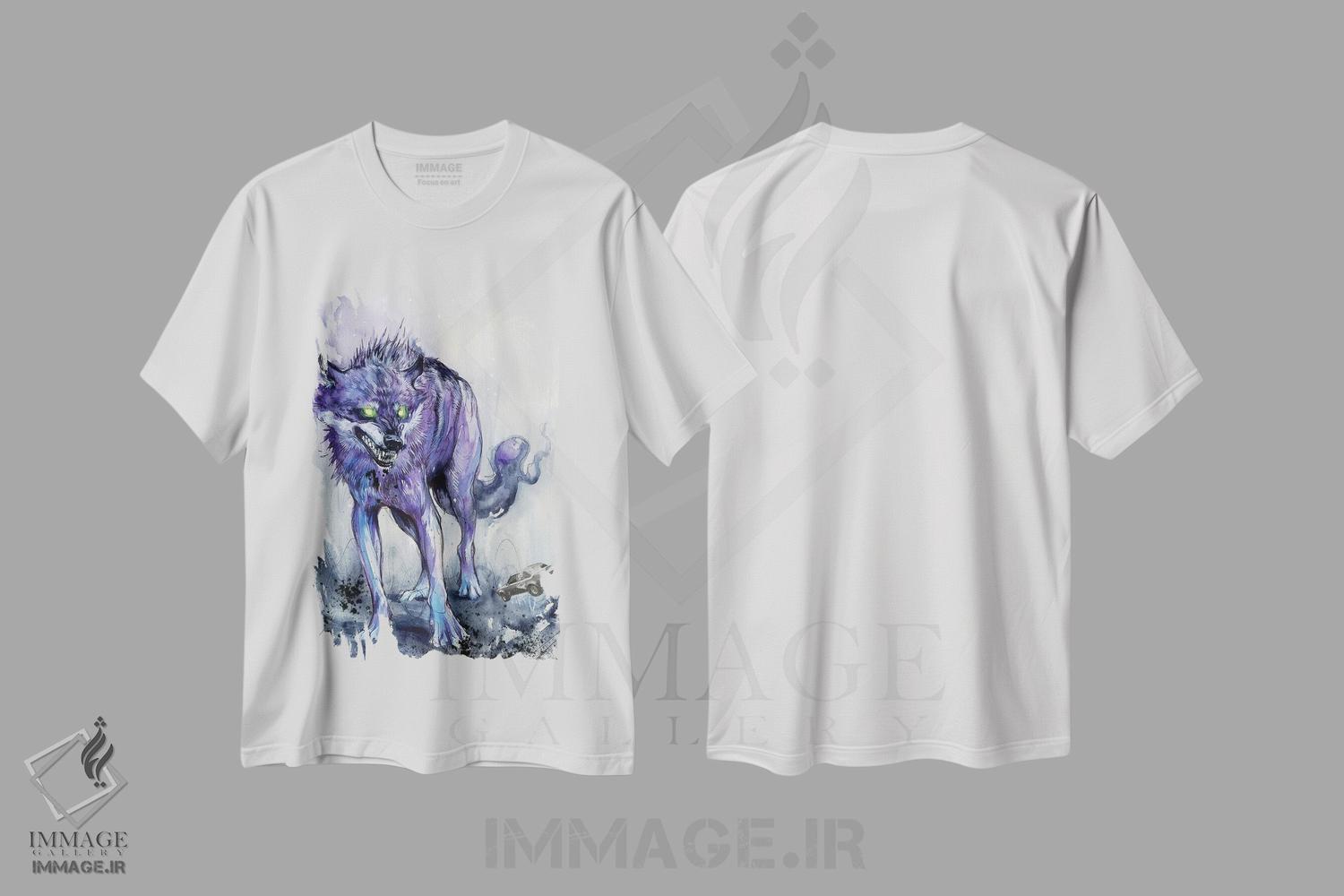 تیشرت طرح دار گرگ تب دار، مدیوم اثر آرت برادران اسوارتز | فروشگاه ایماژ