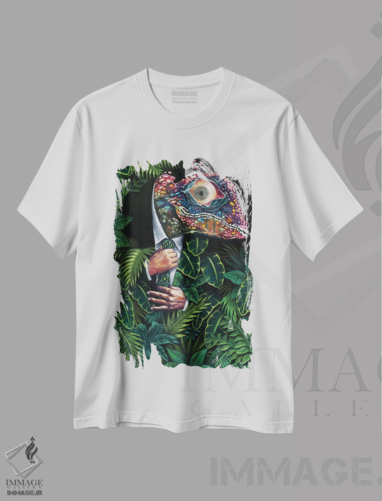 تیشرت طرح دار بلندینی اثر آرت برادران اسوارتز | فروشگاه ایماژ