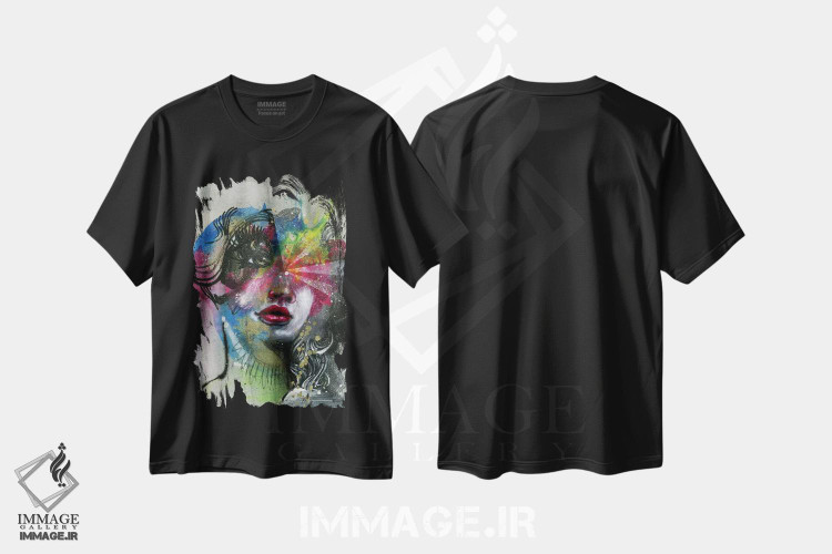 تیشرت طرح دار چشم های باز، تزئینی اثر آرت برادران اسوارتز | فروشگاه ایماژ