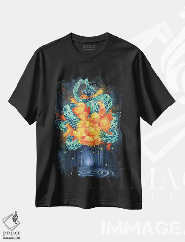 تیشرت طرح دار مار سردهنده اثر آرت برادران اسوارتز | فروشگاه ایماژ
