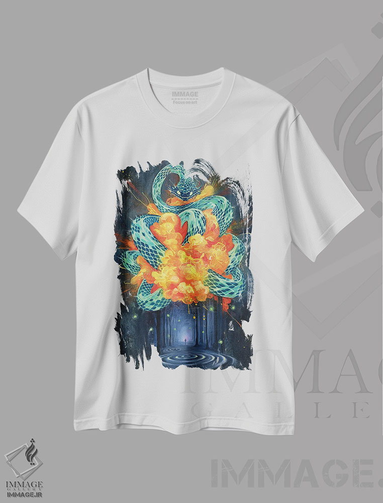 تیشرت طرح دار مار سردهنده اثر آرت برادران اسوارتز | immage.ir