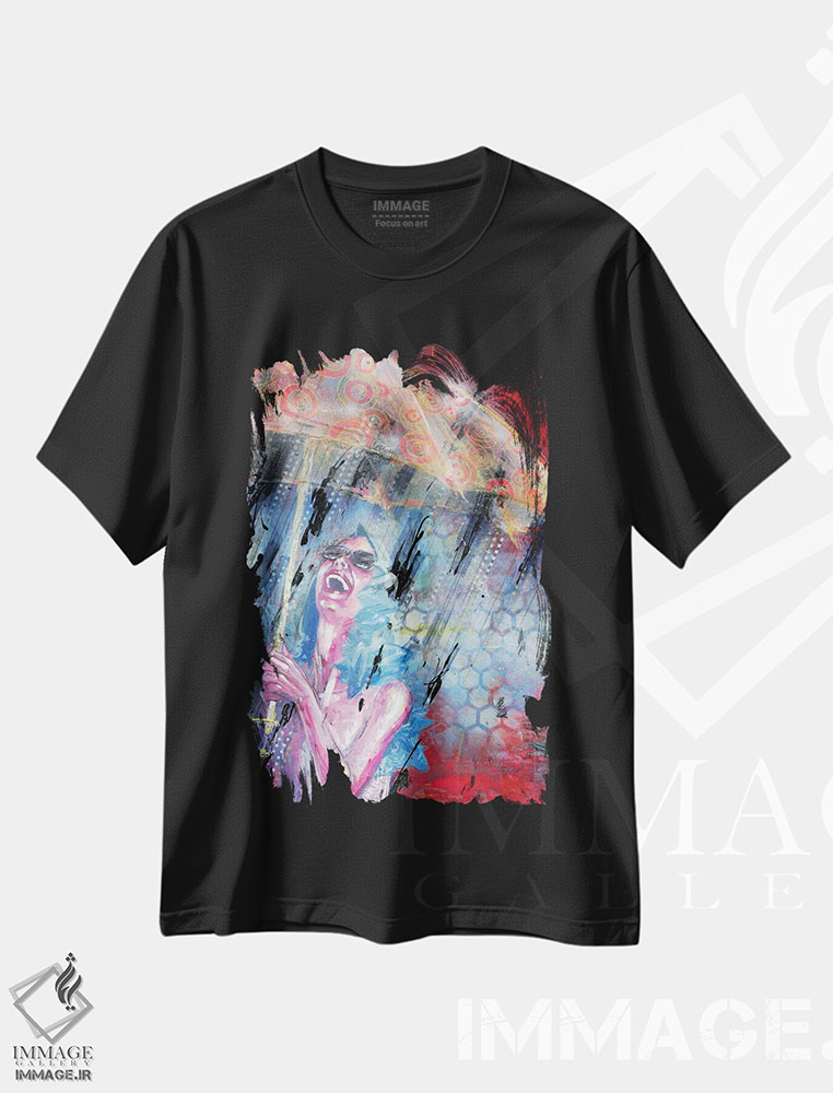 تیشرت طرح دار طوفان تابستانی، هنر فاخر معاصر اثر آرت برادران اسوارتز | immage.ir