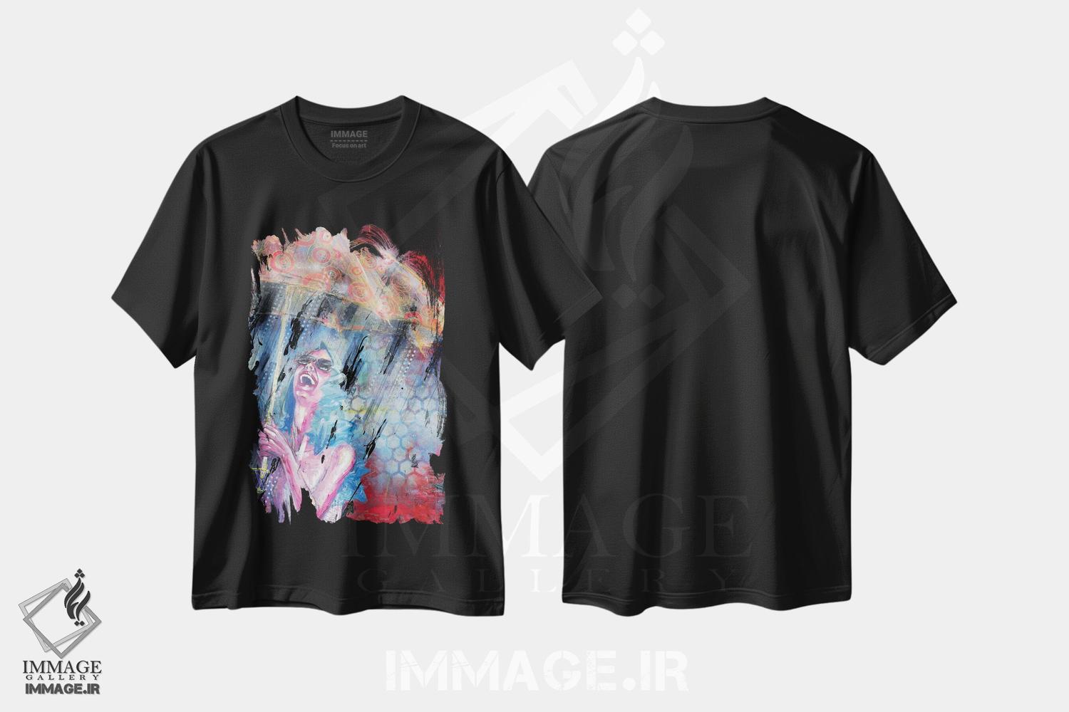 تیشرت طرح دار طوفان تابستانی، هنر فاخر معاصر اثر آرت برادران اسوارتز | immage.ir