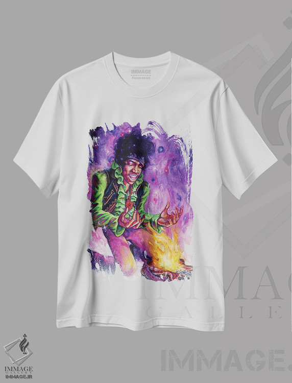 تیشرت طرح دار شعلهٔ بنفش، هنر آمریکایی آفریقایی تبار اثر آرت برادران اسوارتز | فروشگاه ایماژ