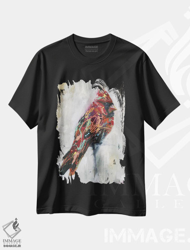 تیشرت طرح دار پرهای ازرا، هنر فاخر معاصر اثر آرت برادران اسوارتز | فروشگاه ایماژ