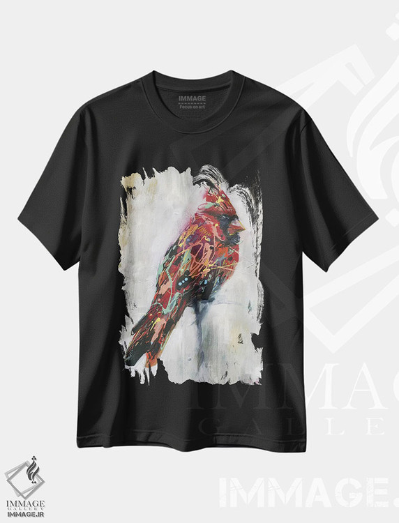 تیشرت طرح دار پرهای ازرا، هنر فاخر معاصر اثر آرت برادران اسوارتز | فروشگاه ایماژ