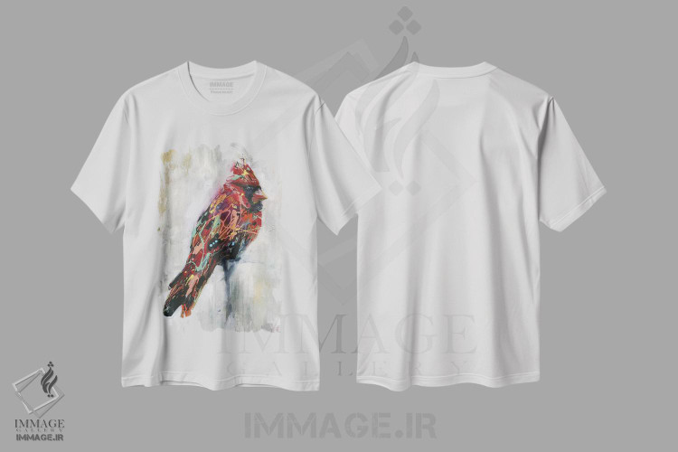 تیشرت طرح دار پرهای ازرا، هنر فاخر معاصر اثر آرت برادران اسوارتز | immage.ir
