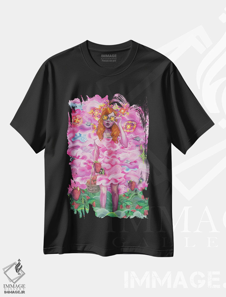 تیشرت طرح دار چشم های کالیدوسکوپی، هنر فاخر معاصر اثر آرت برادران اسوارتز | فروشگاه ایماژ