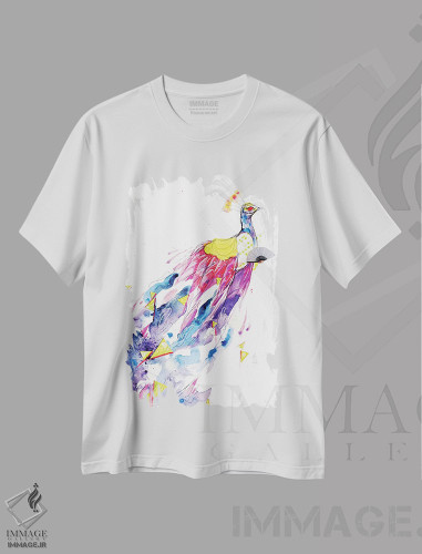 تیشرت طرح دار لوسیِ رها، هنر فاخر معاصر اثر آرت برادران اسوارتز | فروشگاه ایماژ