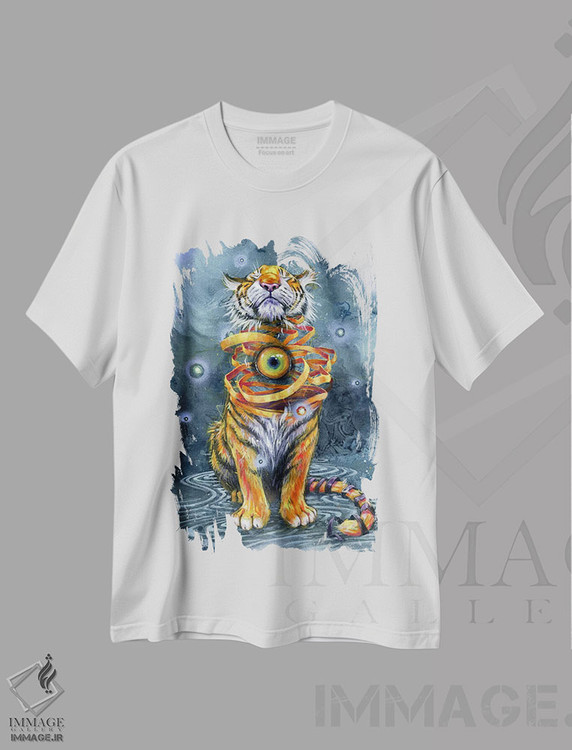 تیشرت طرح دار چشم های کاملاً بسته، هنر فاخر اثر آرت برادران اسوارتز | فروشگاه ایماژ