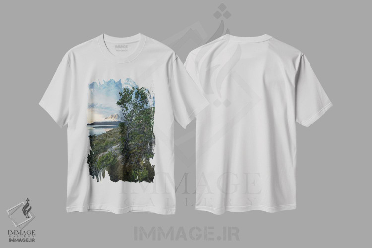 تیشرت طرح دار غروب در آبدره های پاتاگونیا IV، مدیوم اثر استیو برکلی | فروشگاه ایماژ