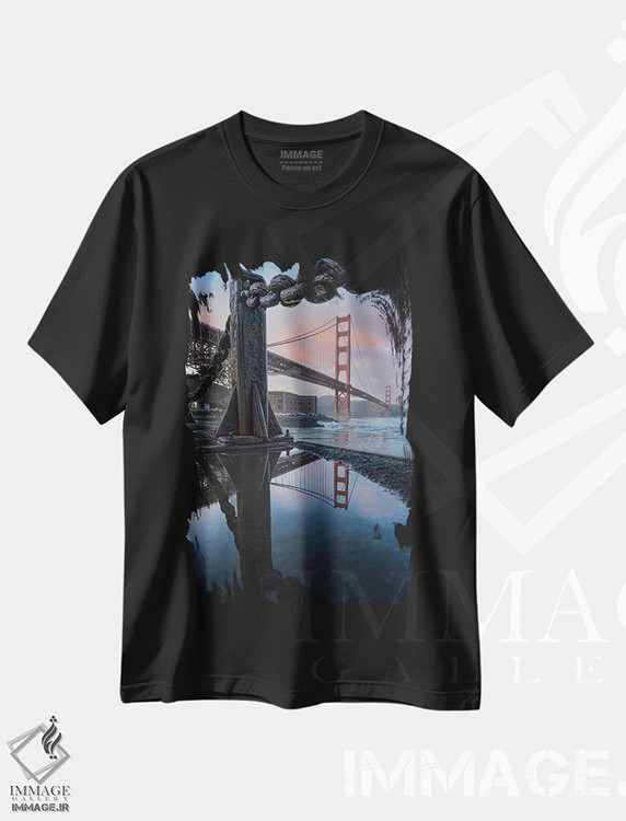 تیشرت طرح دار چاله طلایی، مدیوم اثر استیو برکلی | immage.ir