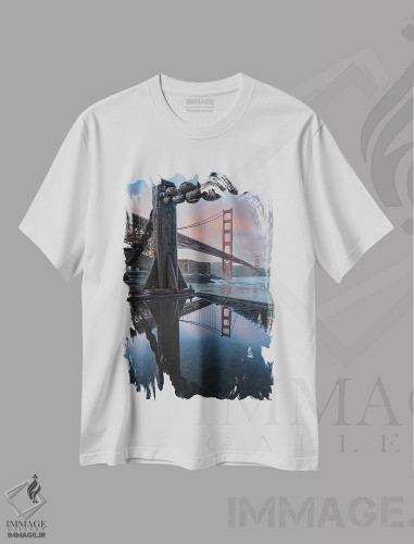 تیشرت طرح دار چاله طلایی، مدیوم اثر استیو برکلی | فروشگاه ایماژ