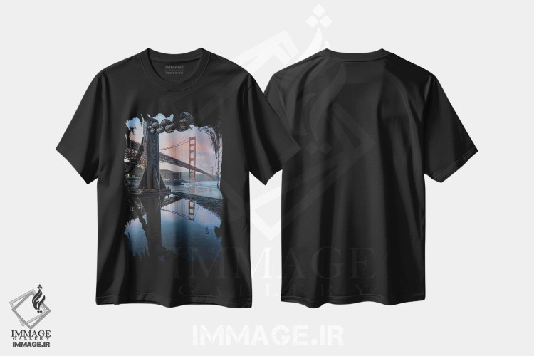 تیشرت طرح دار چاله طلایی، مدیوم اثر استیو برکلی | immage.ir