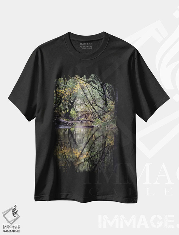 تیشرت طرح دار انعکاس های پاییزی، مدیوم اثر استیو برکلی | فروشگاه ایماژ