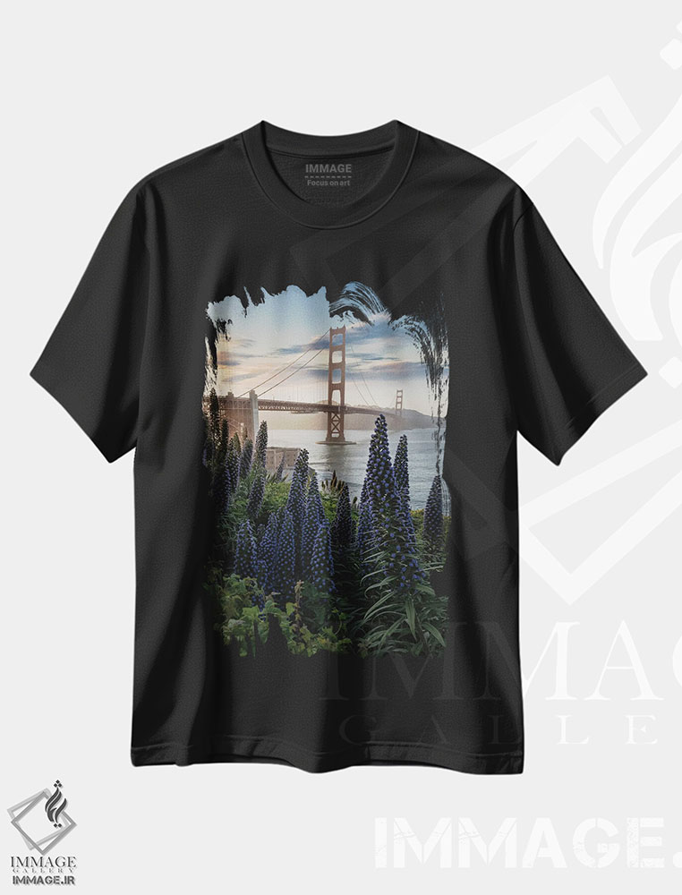 تیشرت طرح دار گلدن گیت در پریسیدیو IV، مدیوم اثر استیو برکلی | immage.ir