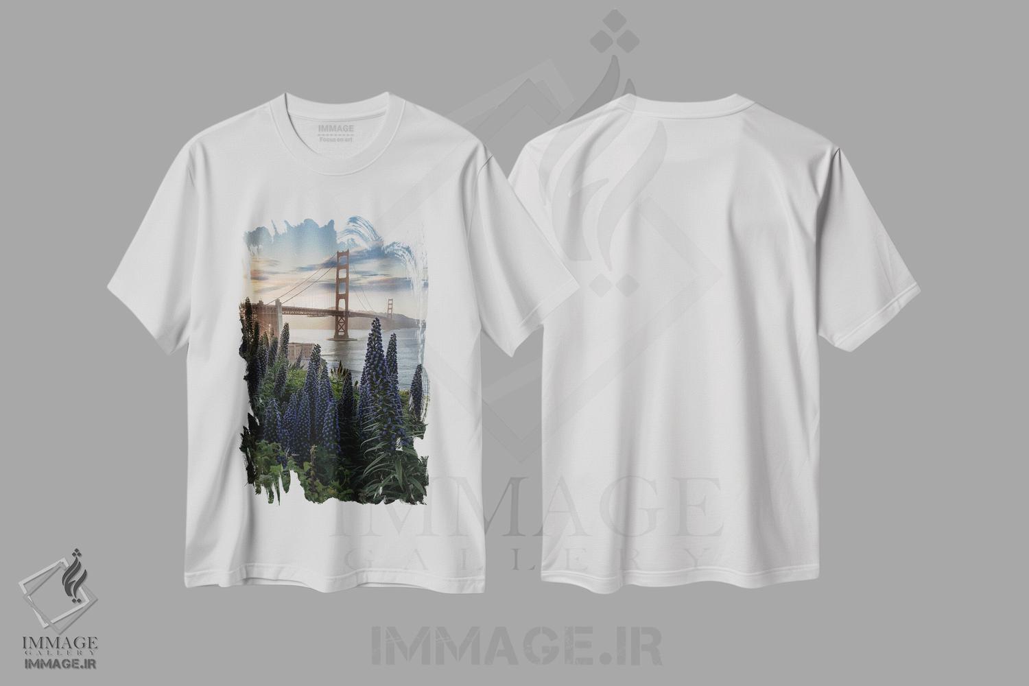 تیشرت طرح دار گلدن گیت در پریسیدیو IV، مدیوم اثر استیو برکلی | فروشگاه ایماژ