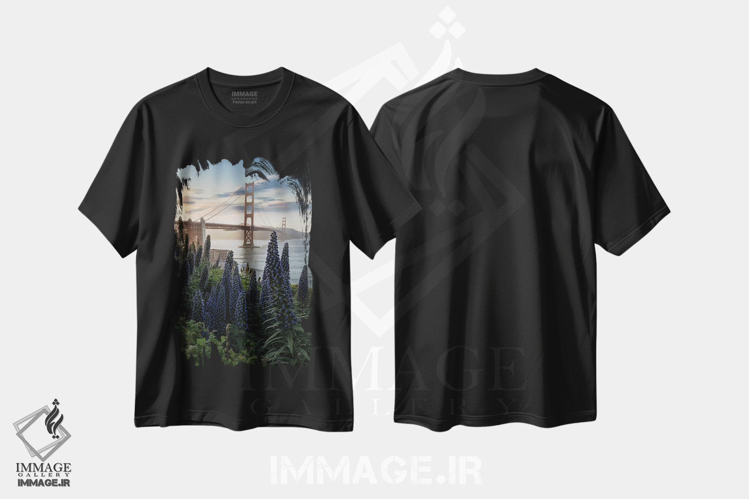تیشرت طرح دار گلدن گیت در پریسیدیو IV، مدیوم اثر استیو برکلی | immage.ir
