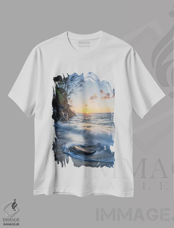 تیشرت طرح دار ساحل مخفی، مدیوم اثر استیو برکلی | فروشگاه ایماژ