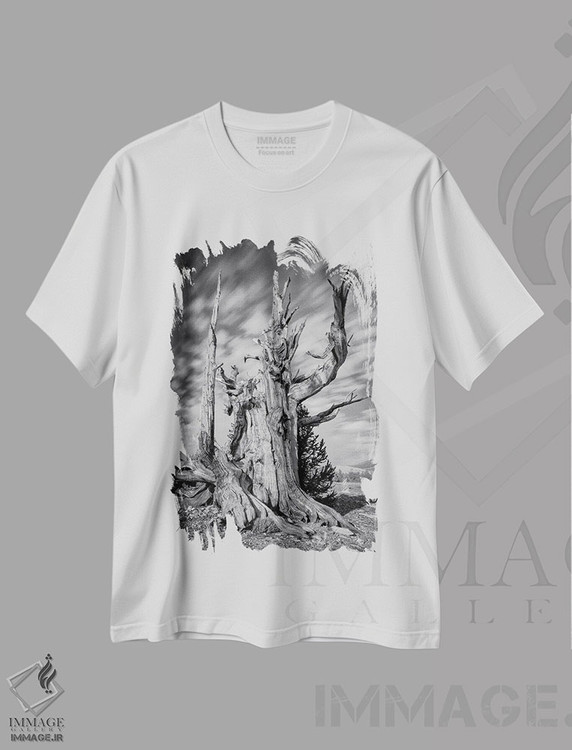 تیشرت طرح دار پیرمرد، عکاسی سیاه و سفید اثر استیو برکلی | فروشگاه ایماژ