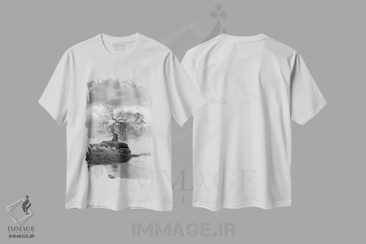 تیشرت طرح دار مجموعه بلوط ساحلی I، عکاسی سیاه و سفید اثر آلن بلاوشتاین | immage.ir
