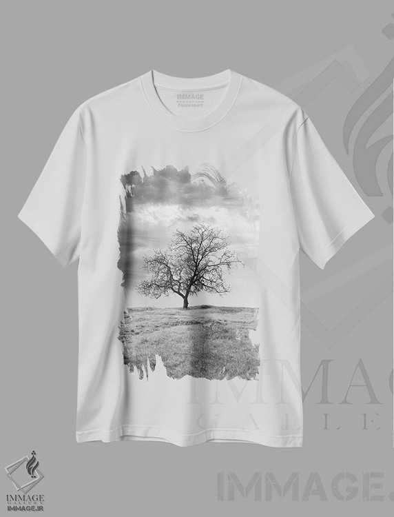 تیشرت طرح دار مجموعه بلوط ساحلی XXIII، عکاسی سیاه و سفید اثر آلن بلاوشتاین | immage.ir