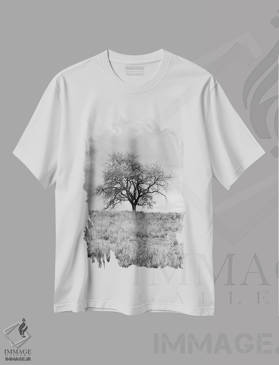 تیشرت طرح دار مجموعه بلوط ساحلی XXVI، عکاسی سیاه و سفید اثر آلن بلاوشتاین | فروشگاه ایماژ