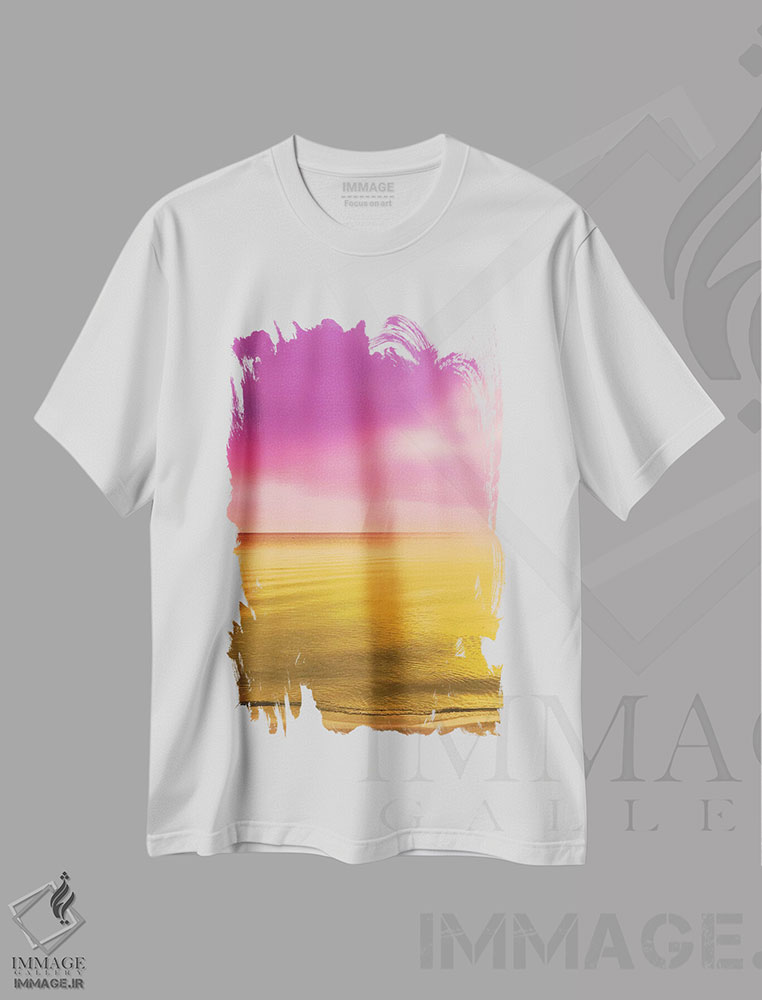 تیشرت طرح دار موج، مدیوم اثر بلی | فروشگاه ایماژ