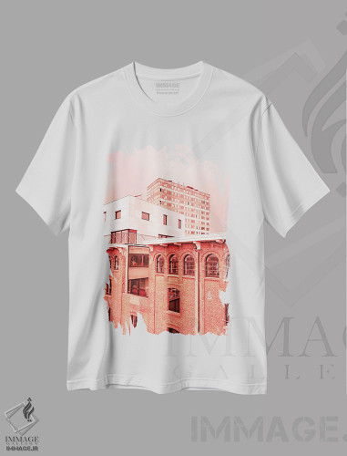 تیشرت طرح دار پازل شهری، مدیوم اثر بلی | فروشگاه ایماژ