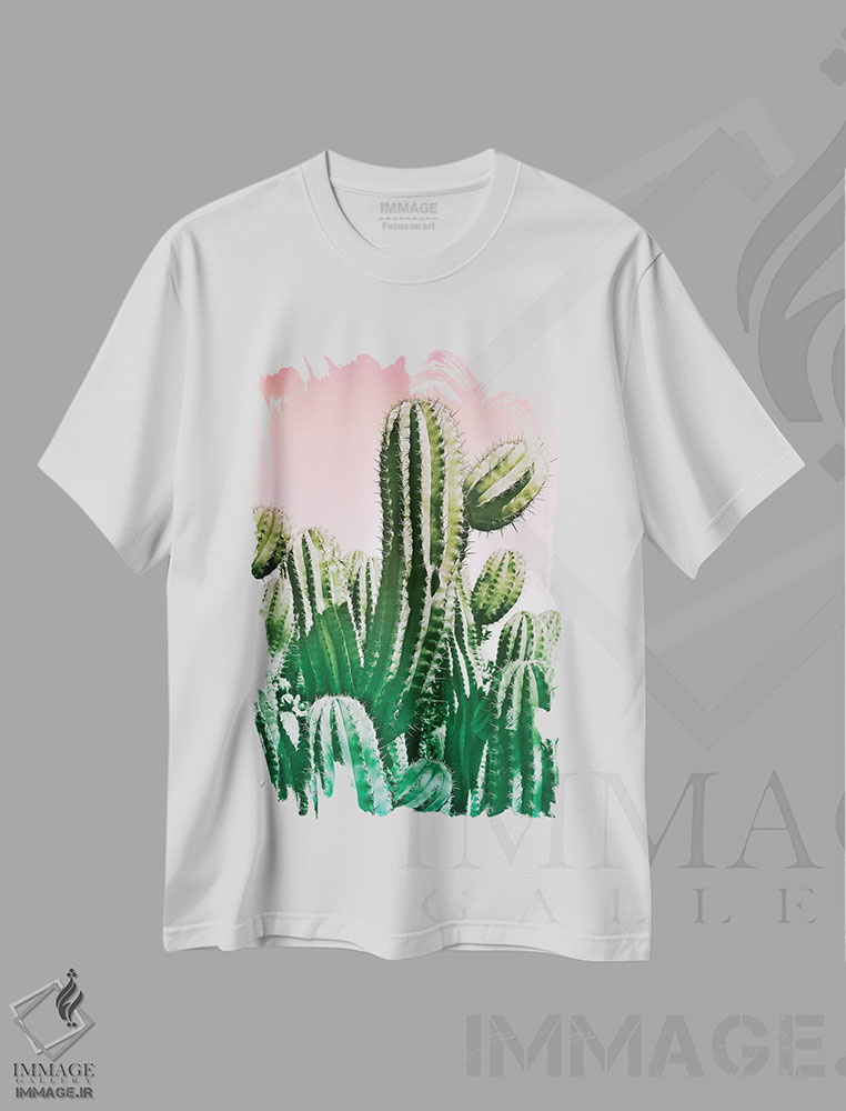 تیشرت طرح دار کاکتوس وحشی بیابانی، دکور بوهمی اثر بلی | immage.ir