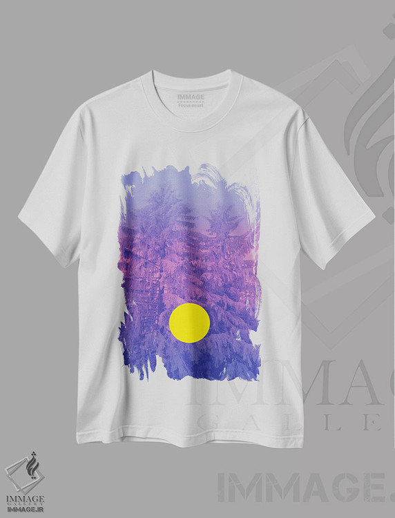 تیشرت طرح دار لذت زمستان با درختان کاج، عکاسی دو نوردهی اثر بلی | فروشگاه ایماژ