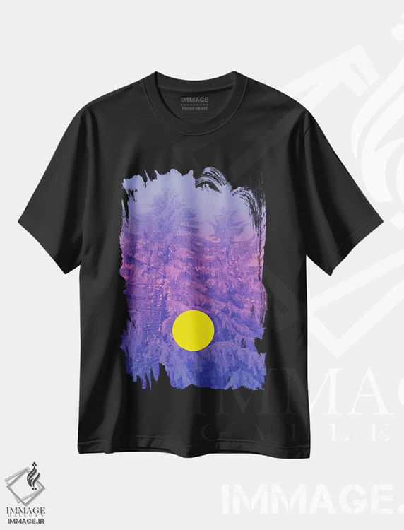 تیشرت طرح دار لذت زمستان با درختان کاج، عکاسی دو نوردهی اثر بلی | immage.ir