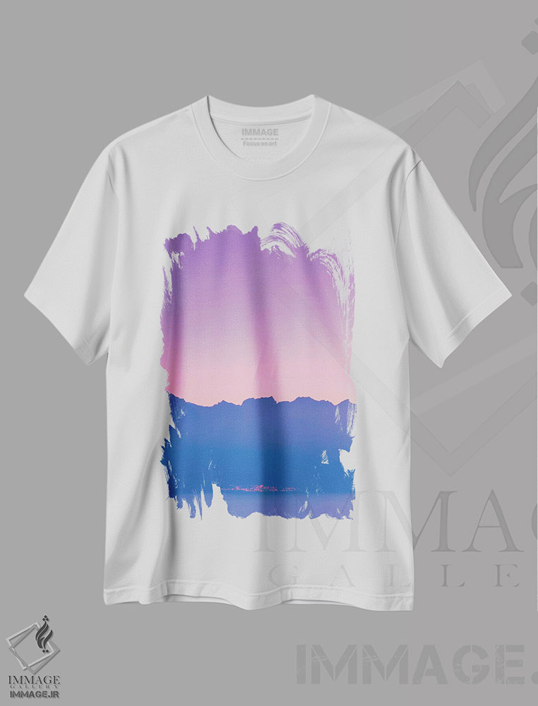 تیشرت طرح دار کوه ها هنگام غروب، تزئینی اثر بلی | immage.ir