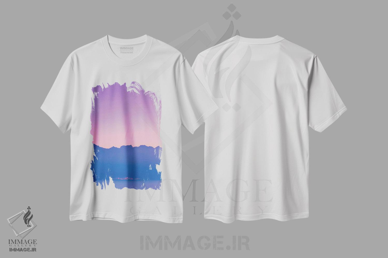 تیشرت طرح دار کوه ها هنگام غروب، تزئینی اثر بلی | immage.ir
