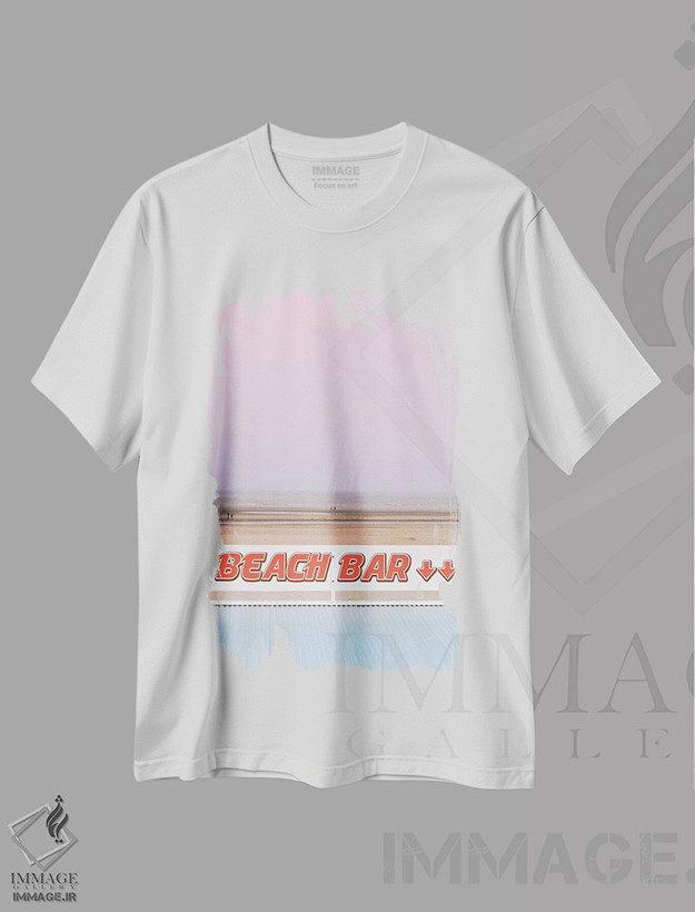 تیشرت طرح دار بار ساحلی، دکور ساحلی اثر بلی | فروشگاه ایماژ