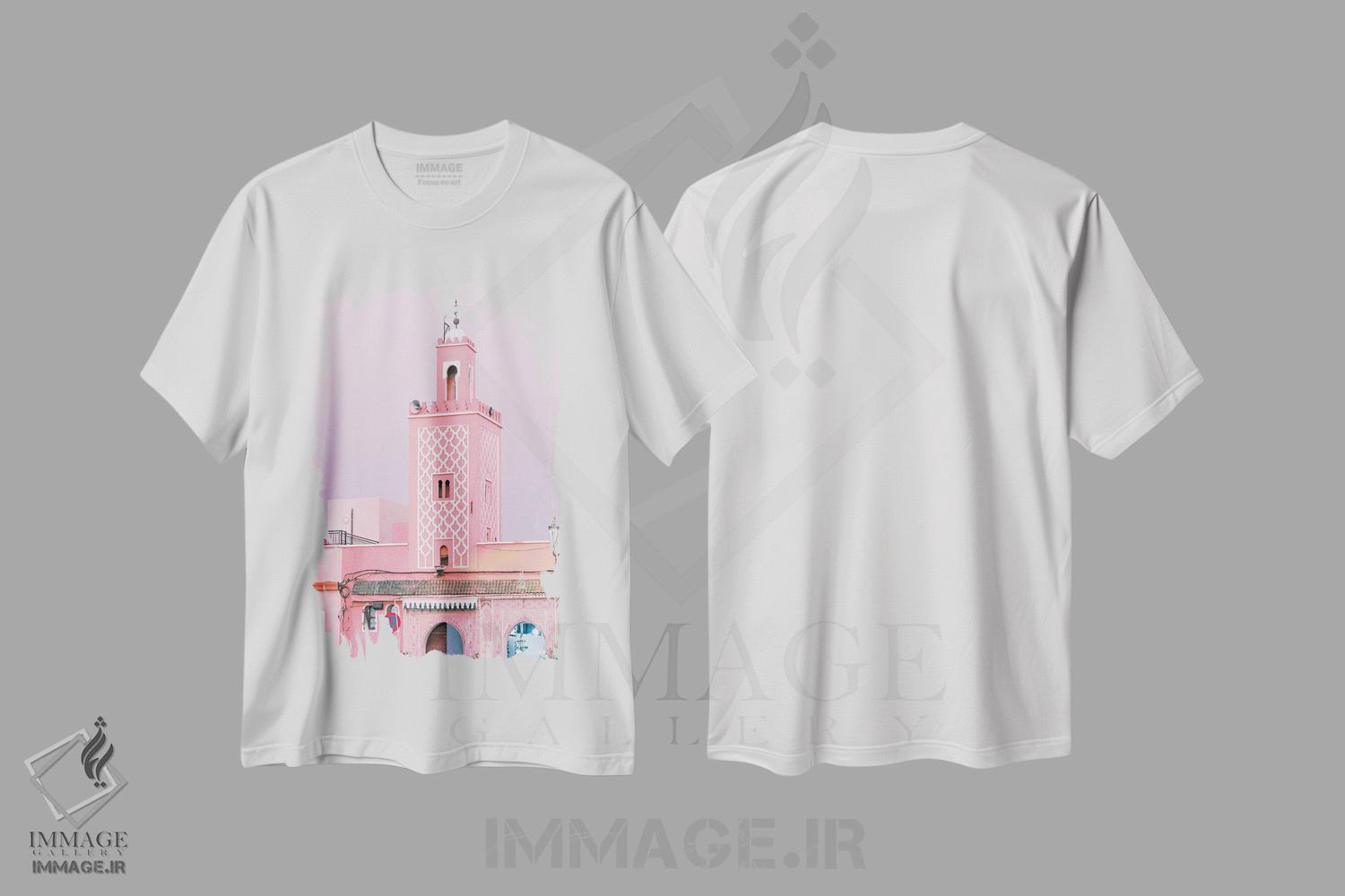 تیشرت طرح دار مدینهٔ مراکش، دکور آفریقایی اثر بلی | فروشگاه ایماژ