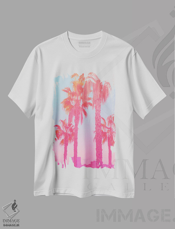 تیشرت طرح دار چشم انداز گرمسیری، تزئینی اثر بلی | فروشگاه ایماژ