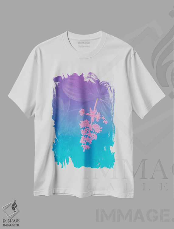 تیشرت طرح دار گل گرمسیری پرجنب وجوش، تزئینی اثر بلی | immage.ir