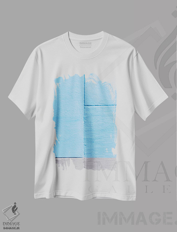 تیشرت طرح دار نقاشی آبی روی دیوار اثر بلی | immage.ir