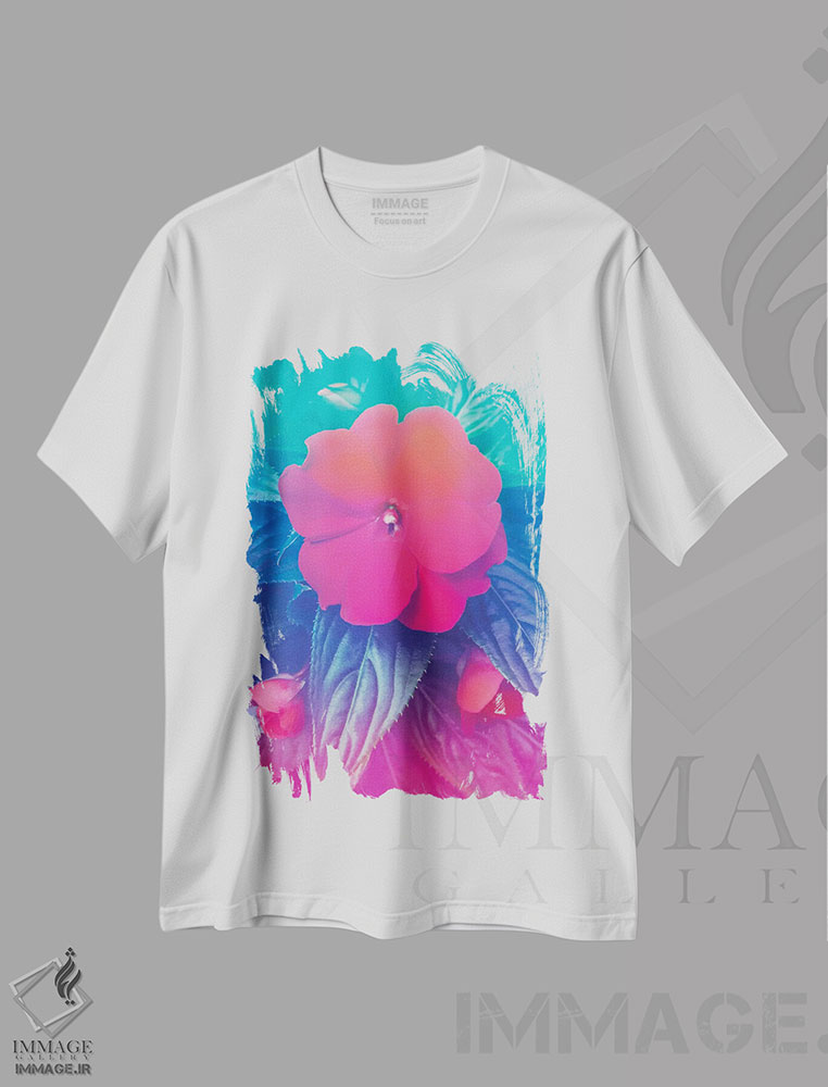 تیشرت طرح دار هولوگرام گل های عجیب اثر بلی | immage.ir