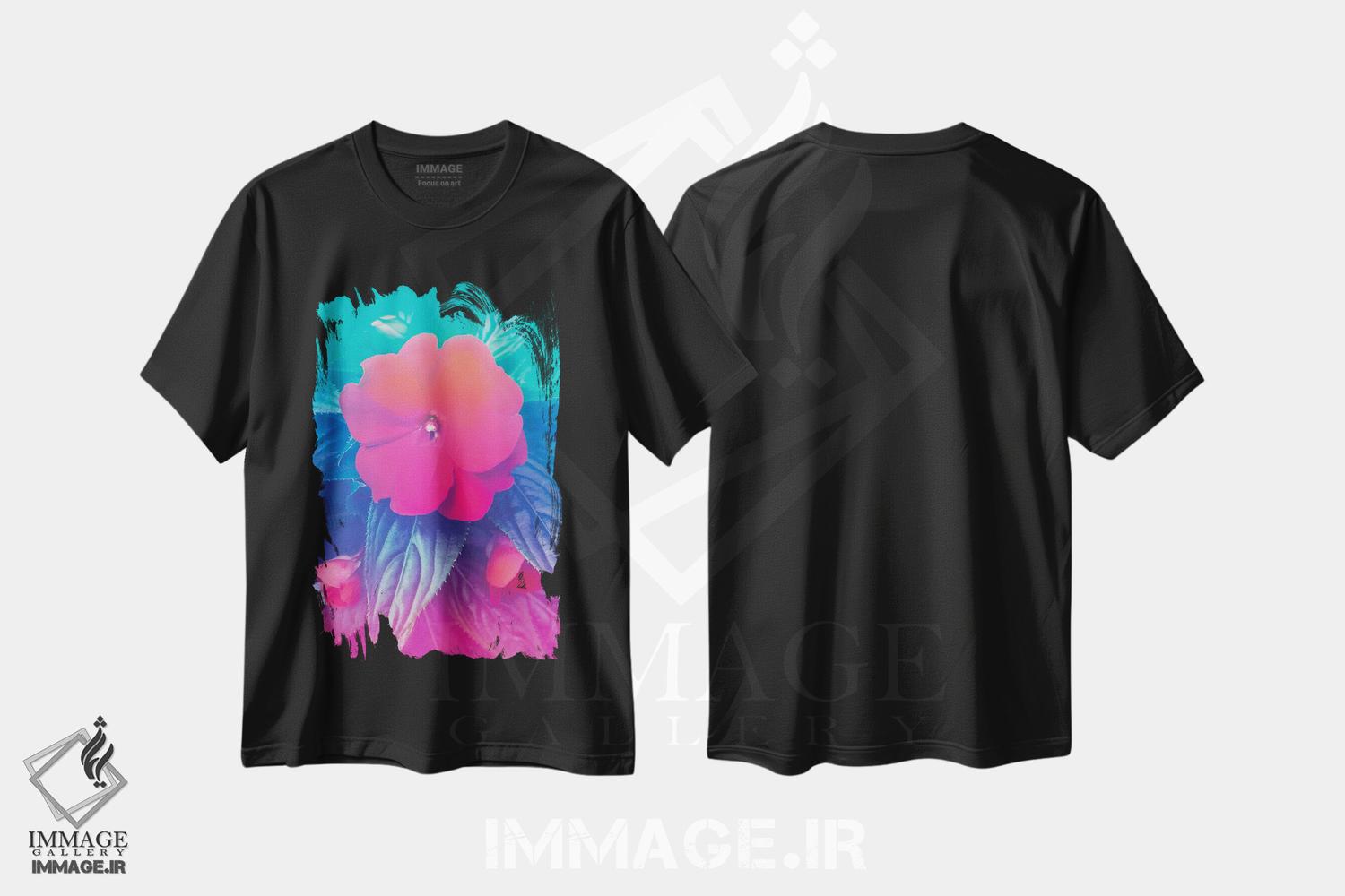 تیشرت طرح دار هولوگرام گل های عجیب اثر بلی | فروشگاه ایماژ