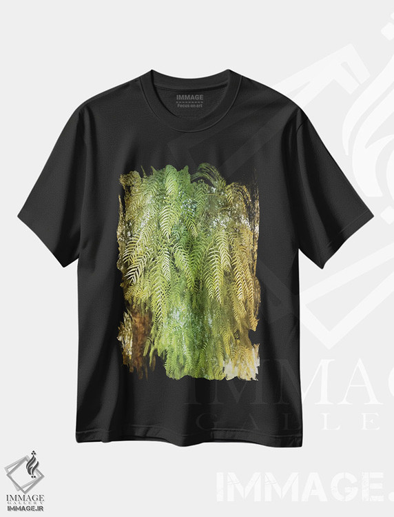 تیشرت طرح دار درخت سبز، عکاسی دو نوردهی اثر بلی | فروشگاه ایماژ