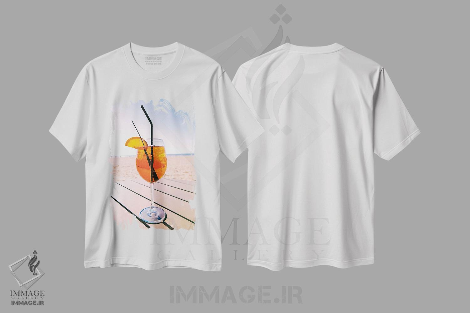 تیشرت طرح دار اوقات خوش، دکور ساحلی اثر بلی | فروشگاه ایماژ