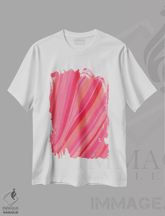 تیشرت طرح دار طرح موج نواری انتزاعی، آبستره اثر بلی | فروشگاه ایماژ