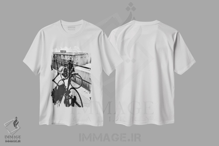 تیشرت طرح دار سایه و نور، عکاسی سیاه و سفید اثر بلی | فروشگاه ایماژ