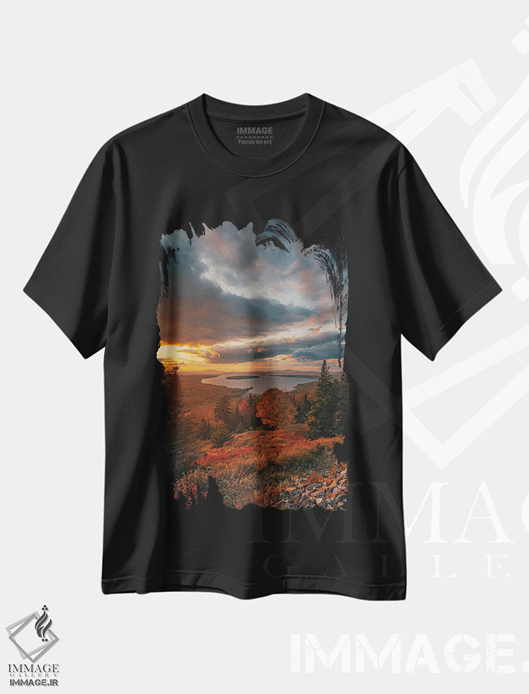 تیشرت طرح دار غروب ارتفاعات، مدیوم اثر جان بیلوس | فروشگاه ایماژ