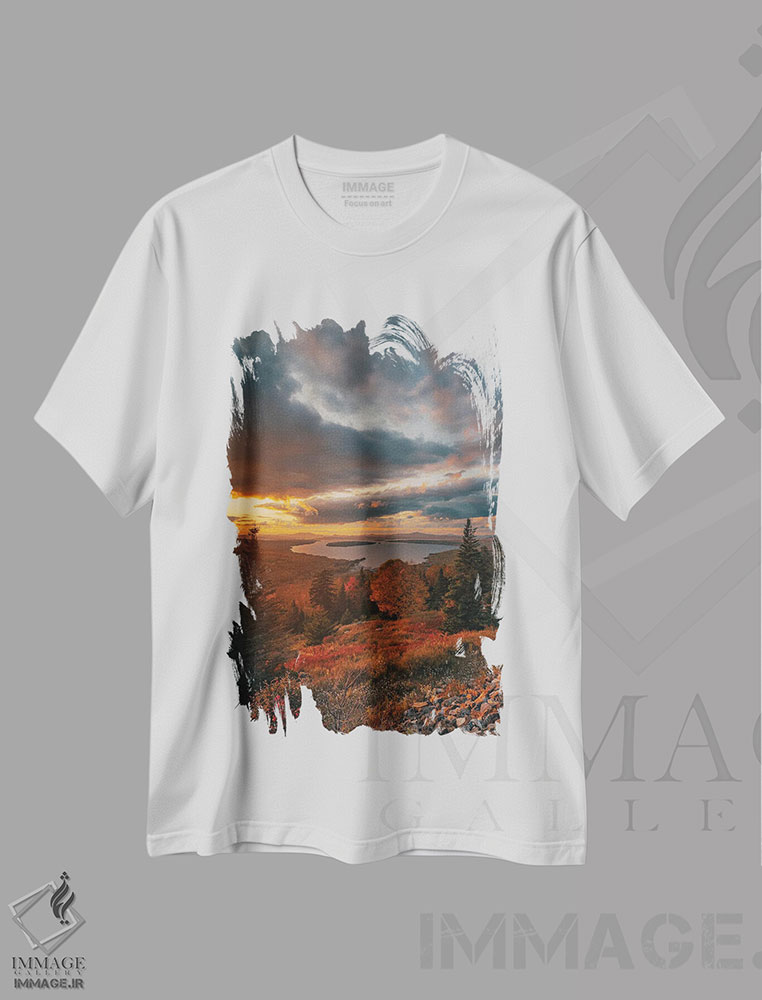 تیشرت طرح دار غروب ارتفاعات، مدیوم اثر جان بیلوس | immage.ir